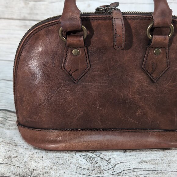 I Medici Firenze Brown Leather Satchel Handbag Women’s Small - Picture 2 of 13